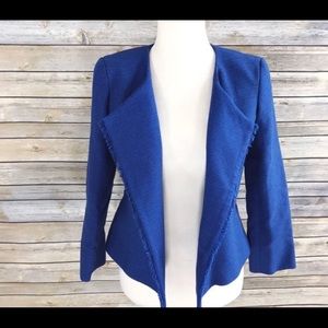 Loft Tweed Blazer - Royal Blue - Open Peplum